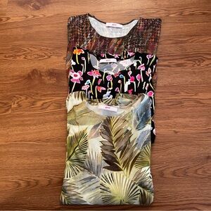 Leggiadro Yoke Relaxed Fit Tee Lot Of 3 Size 3(M) Viscose